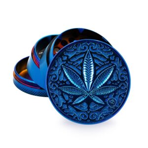 2016086-fireflow metal grinder icy blue trance leaf